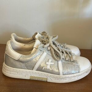 Premiata Sneakers White & Silver Size 9/40